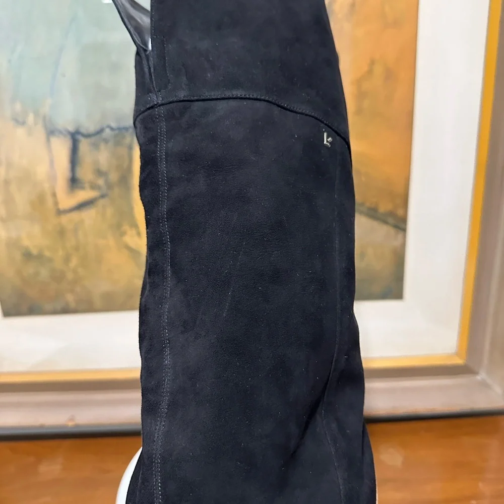 🌹LARROUDE🌹Kate Pointed Toe Over The Knee Boot in Black Suede Size: 7